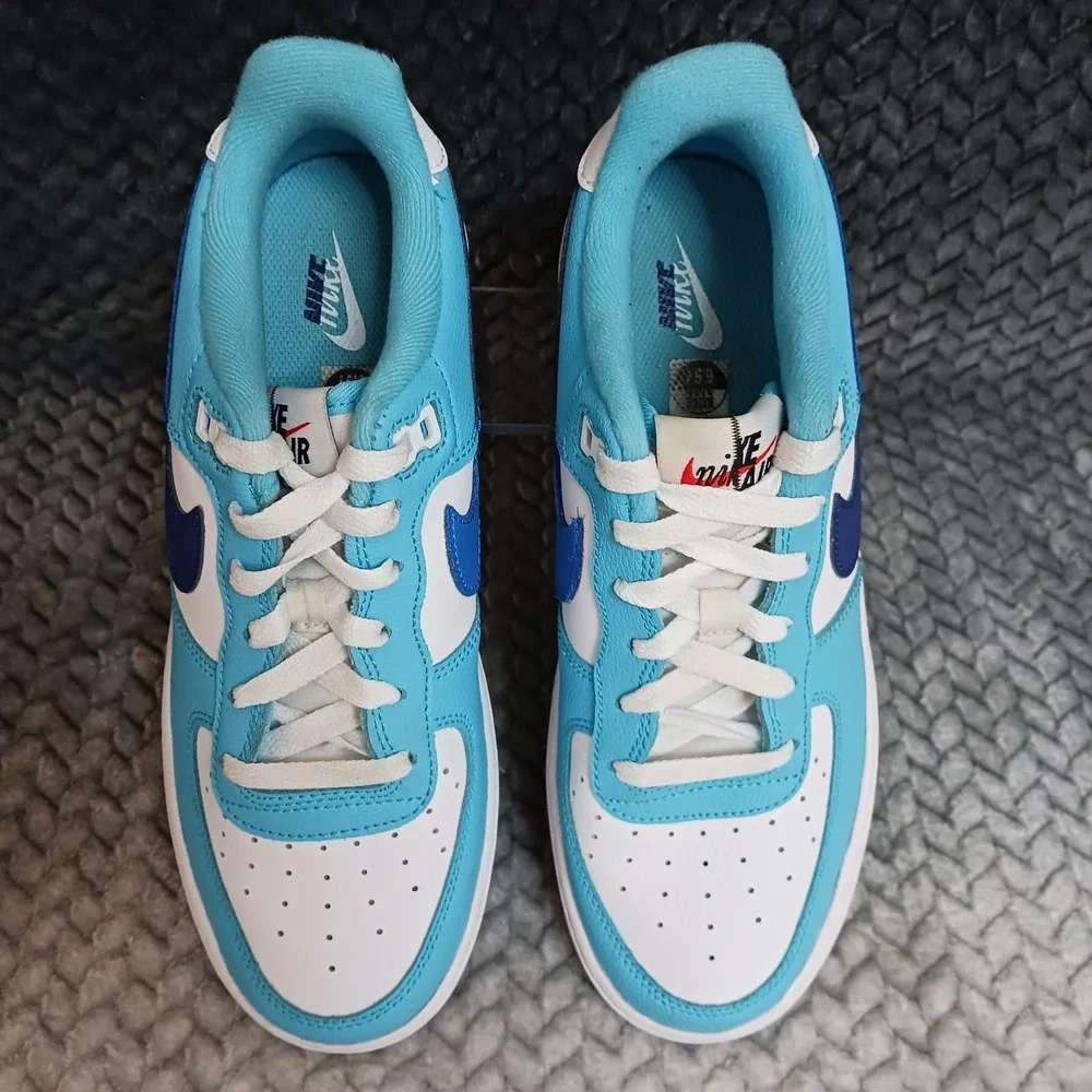 Nike Air Force 1 Low LV8 2 Light Photo Blue Deep Royal GS Sneakers Shoes Sz 6.5Y